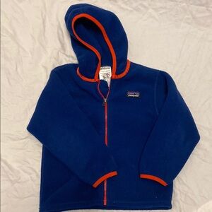 Patagonia Blue and Orange Fleece Sweatshirt